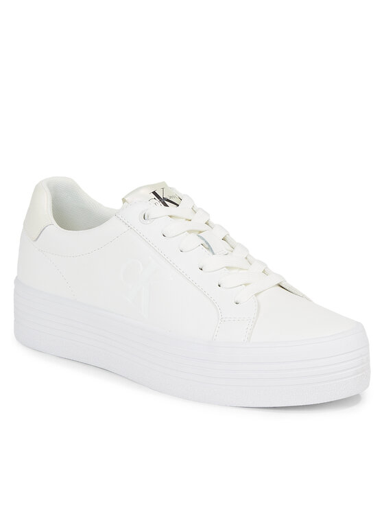 Calvin Klein Jeans Calvin Klein Jeans Sneakersy Bold Vulc Flatf Laceup Lth Wn YW0YW01144 Bílá