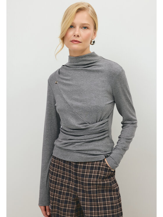 BIZUU BIZUU Golf LOMEA LONGLEEVE Szary Standard Fit