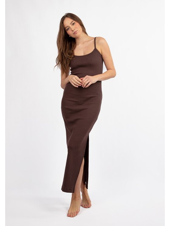 DKaren Sport DKaren Sport Sukienka codzienna DK-K-P7 Brązowy Slim Fit