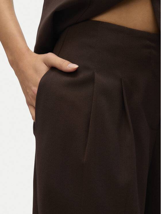 Vero Moda Vero Moda Bavlnené nohavice Sigga 10336315 Hnedá Wide Leg