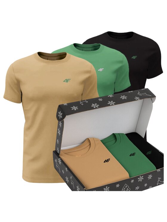 4F 4F T-shirt Zestaw-Prezentowy-2-M Grigio Regular Fit