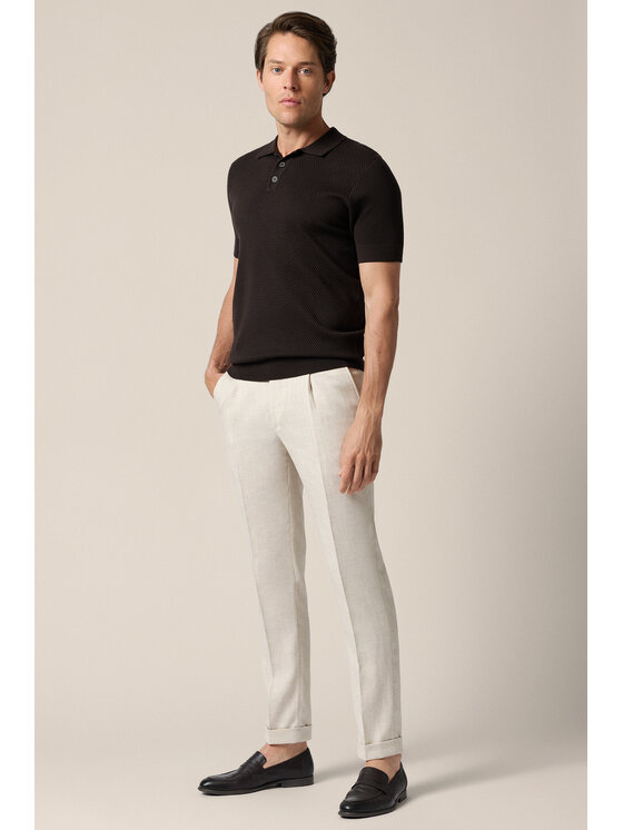 Lancerto Lancerto Spodnie materiałowe Paullo Beżowe SP131126000004 Beżowy Slim Fit