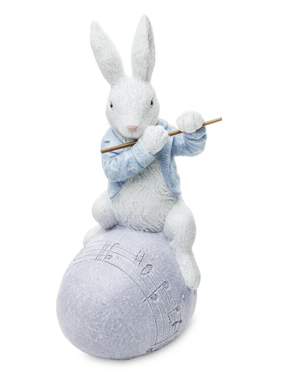 MIAhome MIAhome Figurka królik MUZYK 18x7x9 cm FLECISTA Kolorowy