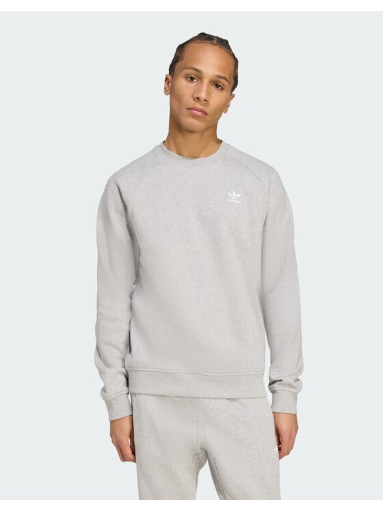 adidas Originals adidas Longsleeve Trefoil Essentials Crew Szary jasny Regular Fit