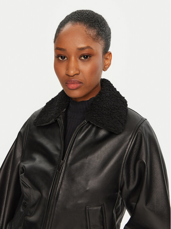 Serge Pariente Serge Pariente Giacca di pelle Audrey Nero Relaxed Fit