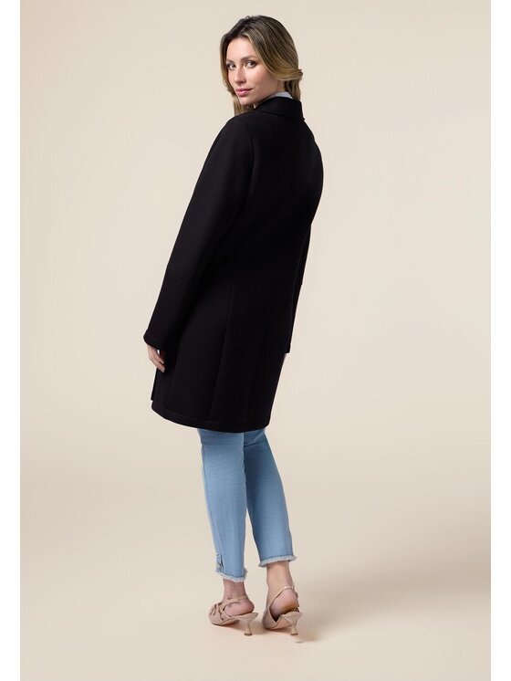 Oltre Oltre Płaszcz zimowy 8687R001251N0Z3 Czarny Baggy Fit