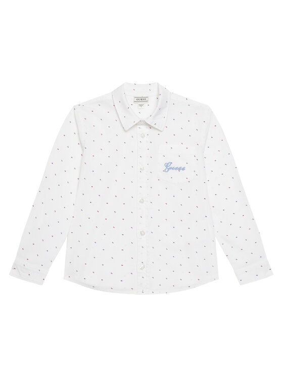 Guess Cămașă N6RH02 WE5W0 Alb Regular Fit
