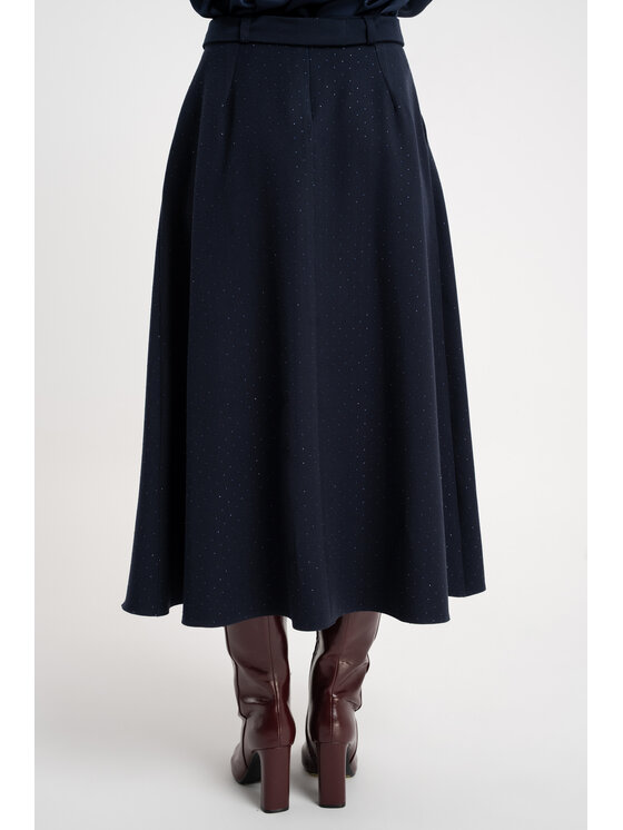CLICK CLICK Spódnica 50-734 Granatowy Flare Fit