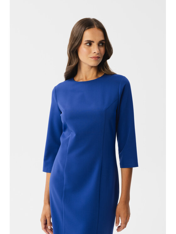 Stylove Stylove Koktejlové šaty S350 Modrá Modern Fit
