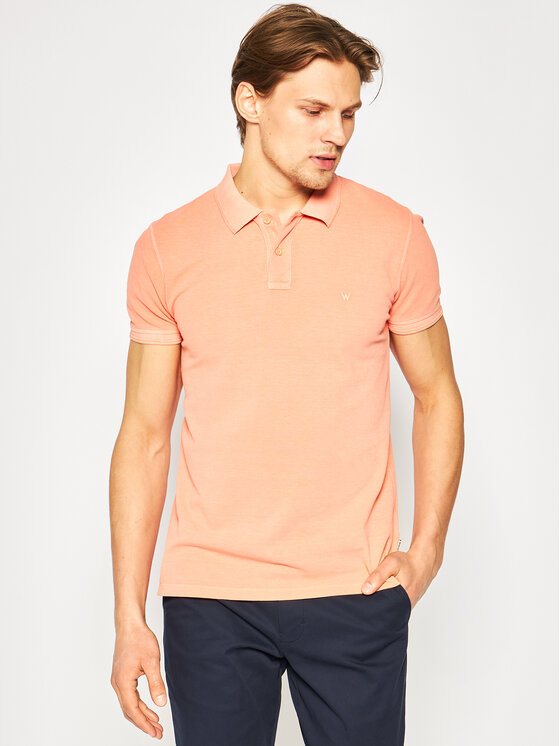 Wrangler Wrangler Polo Overdye W7F4KQA04 112131803 Pomarańczowy Regular Fit