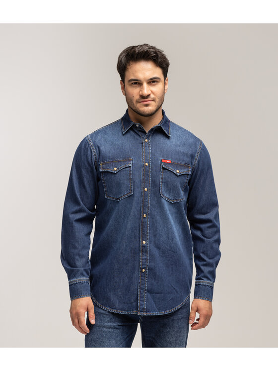 Lee Cooper Lee Cooper Koszula jeansowa KADIR 3212 Niebieski Regular Fit