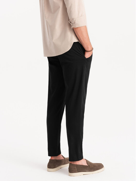 Ombre Ombre Chinosy OM-PACP-0118 Czarny Regular Fit