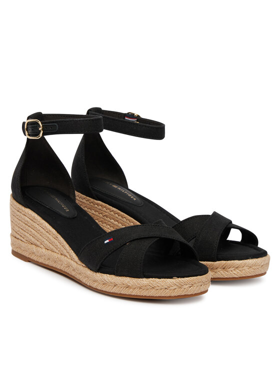 Tommy Hilfiger Tommy Hilfiger Espadrilles Mid Wedge Espad X Cross FW0FW09332 Schwarz