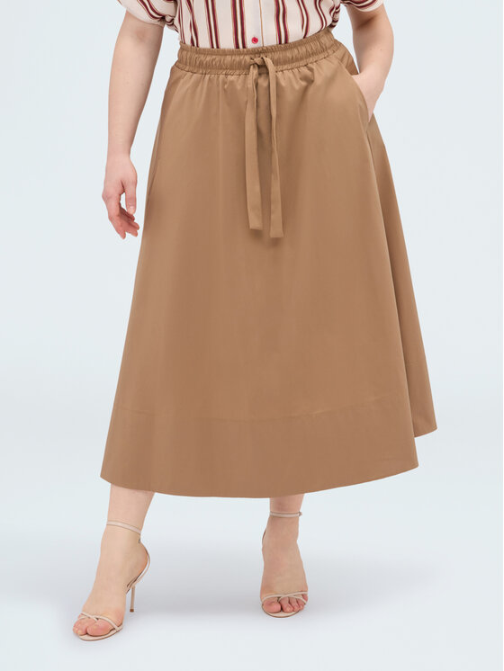 Fiorella Rubino Fiorella Rubino Gonna midi 1700L000544N012 Marrone A-Line Fit