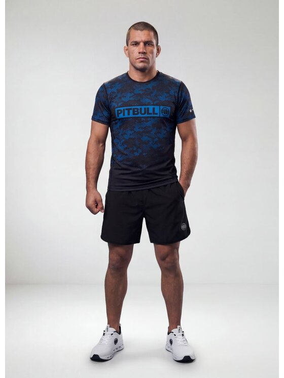PITBULL PITBULL Koszulka techniczna HEX CAMO HILLTOP Niebieski Regular Fit