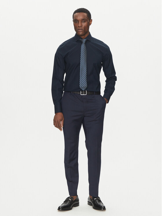 BOSS BOSS Koszula H-HANK-spread-C1-222 50539227 Granatowy Slim Fit