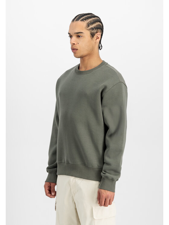 Alpha Industries Alpha Industries Bluza Label Backprint Sweatshirt Zielony Regular Fit