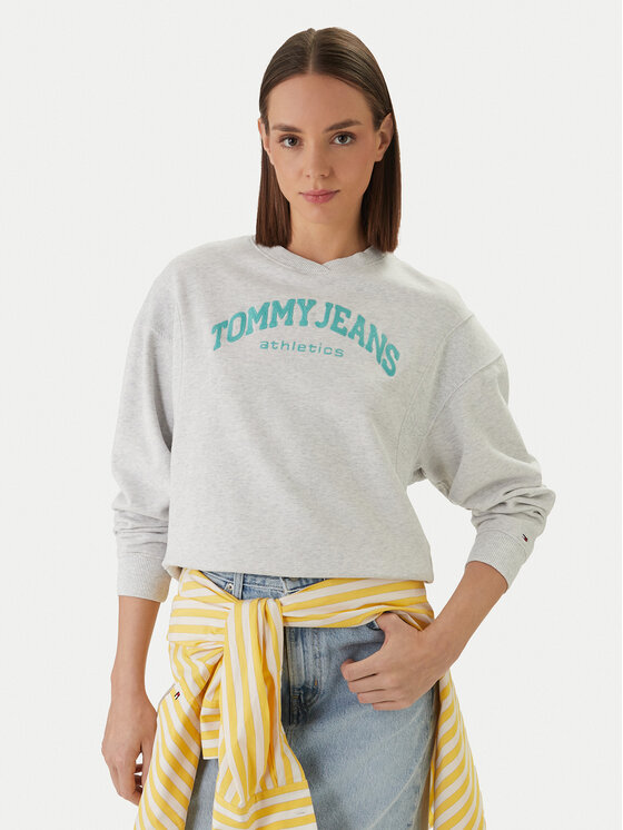 Tommy Jeans Bluză Varsity Crew DW0DW22365 Gri Regular Fit