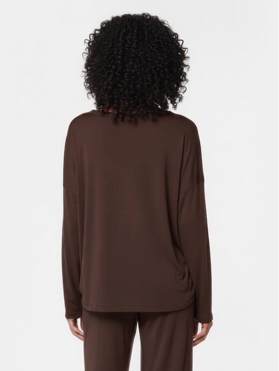 BASICLO BASICLO Longsleeve W-2309-212 Brązowy Oversize