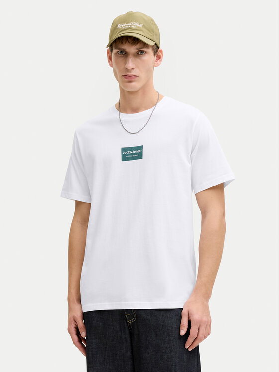 Jack & Jones Tricou Frank 12288092 Alb Relaxed Fit