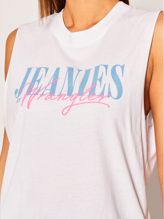 Wrangler Wrangler Top Sleeveless Tee W7Q6GH989 112132085 Biały Regular Fit