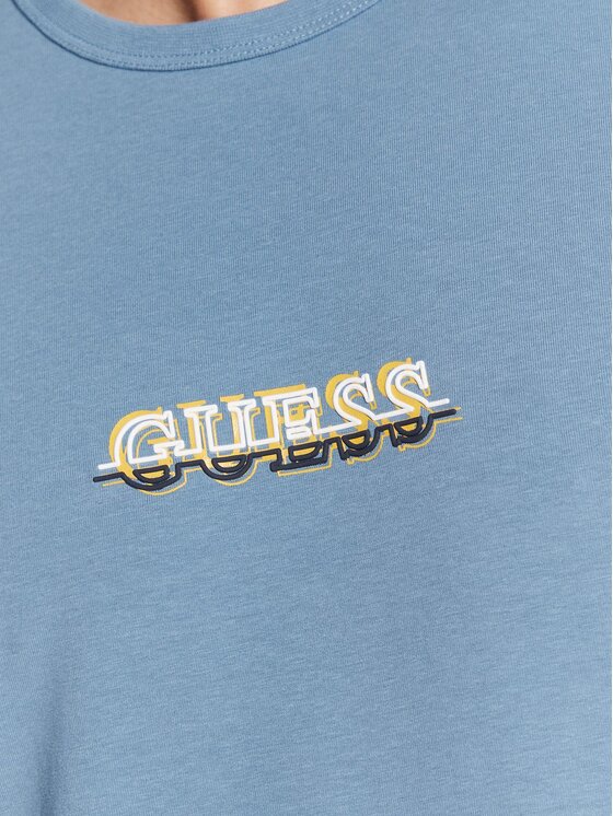 Guess Guess Тишърт M3RI11 J1314 Син Slim Fit