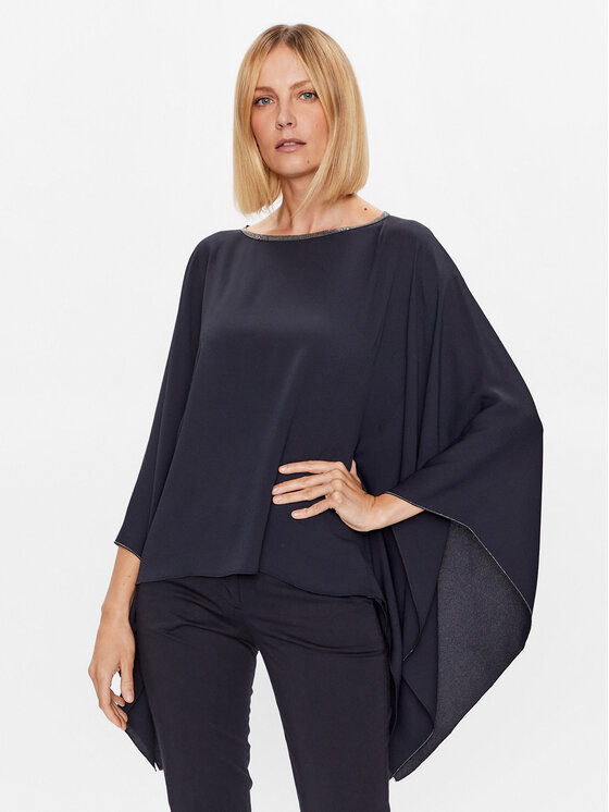 Fabiana Filippi Bluza TPD273W313 Mornarsko modra Regular Fit