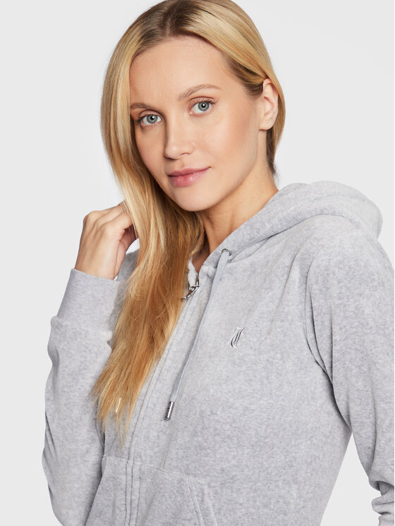 Juicy Couture Juicy Couture Mikina Robertson JCAP176 Šedá Slim Fit