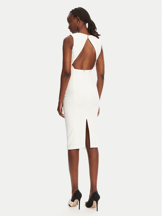 Elisabetta Franchi Elisabetta Franchi Kokteiļkleita AB76252E2 360 Balts Slim Fit