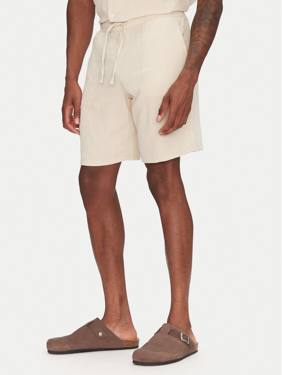Jack&Jones Jack&Jones Σετ πουκάμισο και σορτς υφασμάτινα Easter 12281255 Μπεζ Relaxed Fit