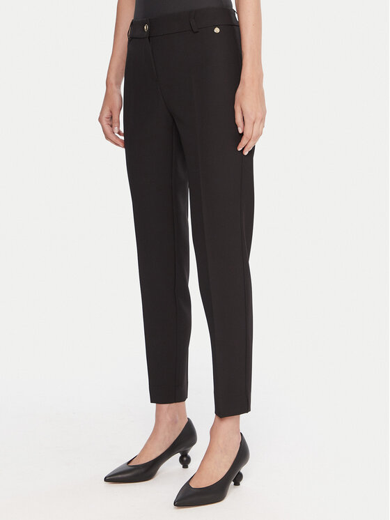 Maryley Maryley Kalhoty z materiálu 25IB52Z/M17/43NE Černá Regular Fit