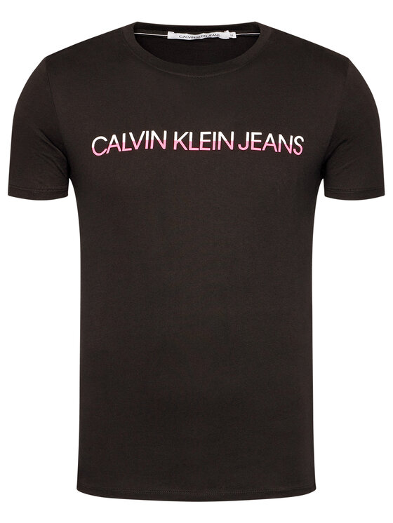 Calvin Klein Jeans Marškinėliai Mixed Technique J30J316602 Juoda Regular  Fit • Modivo.lt