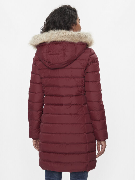 Tommy Jeans Tommy Jeans Vatovaná bunda Essential DW0DW09060 Bordová Slim Fit