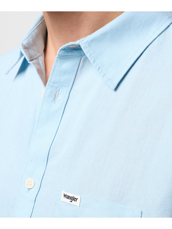 Wrangler Wrangler Camicia 112352188 Celeste Regular Fit