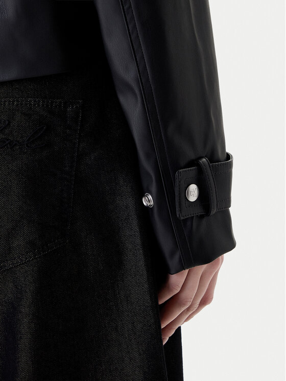 Calvin Klein Jeans Calvin Klein Jeans Μπουφάν από απομίμηση δέρματος Moto LV047E501G Μαύρο Regular Fit