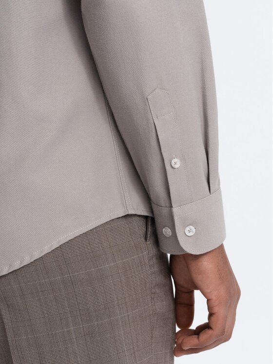 Ombre Ombre Koszula OM-SHCS-0148 Szary Regular Fit