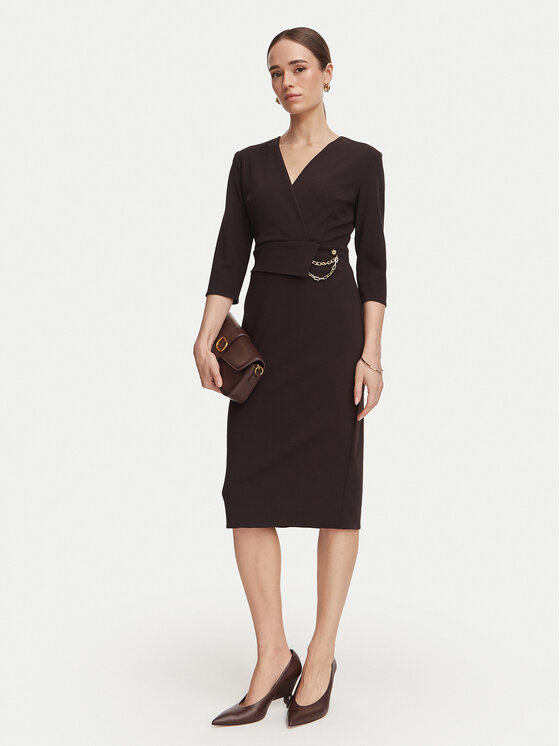 Rinascimento Rinascimento Coctailkleid CFC0131143003 Dunkelbraun Regular Fit