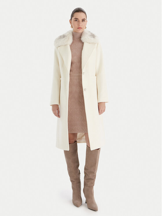 Guess Guess Cappotto di lana W5BL19 W2642 Écru Regular Fit