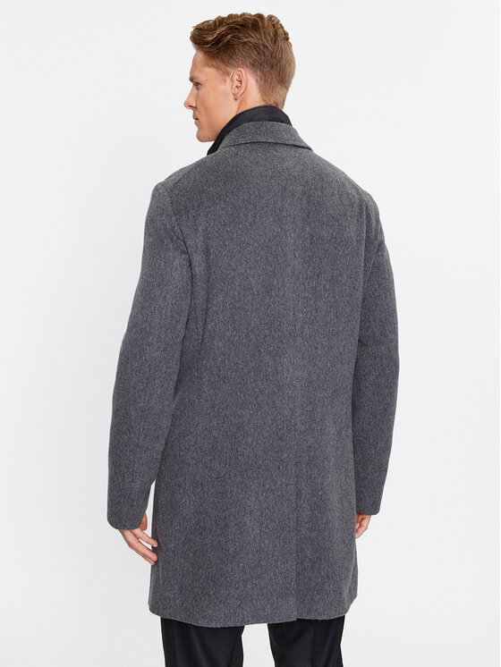BOSS Boss Vilnonis paltas H-Hyde-Bib-234 50502250 Pilka Slim Fit