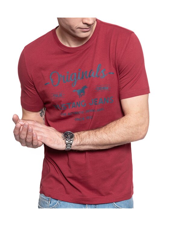 Mustang Mustang T-shirt ALEX C PRINT Rosso Regular Fit