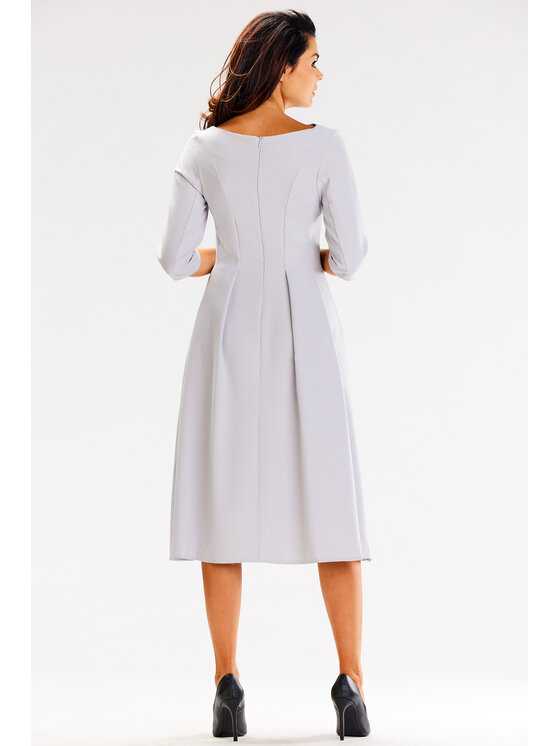 Awama Awama Sukienka koktajlowa A620 Szary Basic Fit