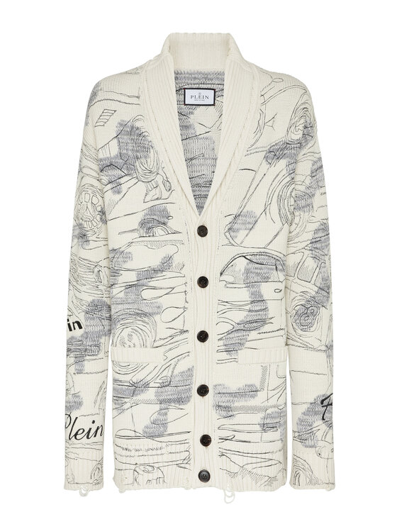 PHILIPP PLEIN PHILIPP PLEIN Kardigan 23403 Beżowy Regular Fit