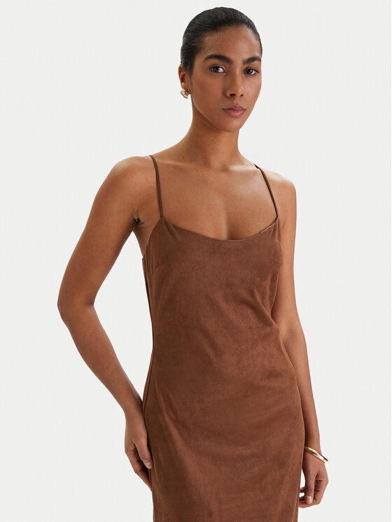 Bardot Bardot Sukienka z imitacji skóry Nadira 59194DB3 Brązowy Slim Fit