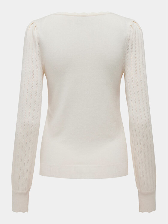 ONLY ONLY Kampsun Meddi 15311544 Valge Regular Fit
