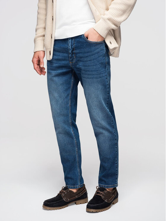 Ombre Ombre Jeansy OM-PADP-0253 Niebieski Regular Fit