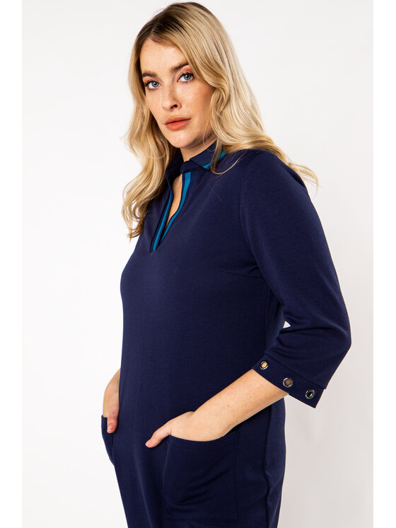 QUIOSQUE QUIOSQUE Každodenní šaty POLY DRESS Tmavomodrá Regular Fit