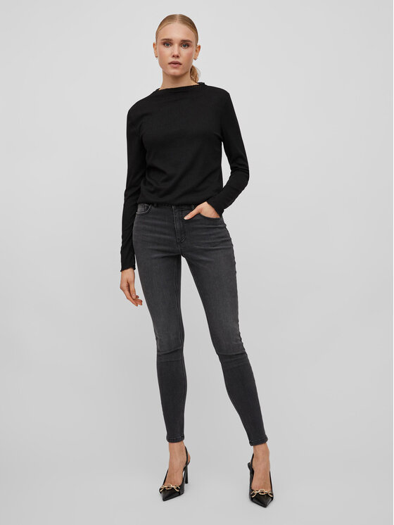 Vila Vila Jeansy Sarah 14084763 Szary Skinny Fit