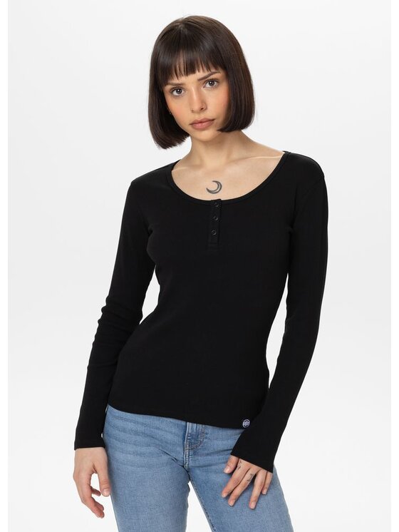 PITBULL PITBULL Longsleeve LAYLA Czarny Regular Fit