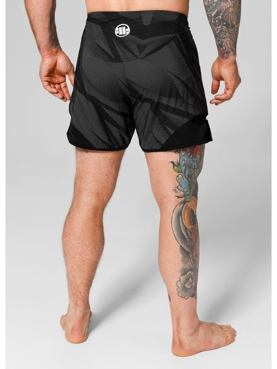 PITBULL PITBULL Szorty sportowe Spodenki treningowe Jet Mesh Performance Pro plus Dot Camo II M Szary Regular Fit