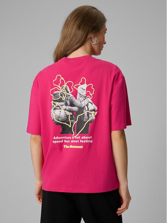 4F 4F T-shirt 4FRSS26TTSHF3706-53S Rosa Loose Fit